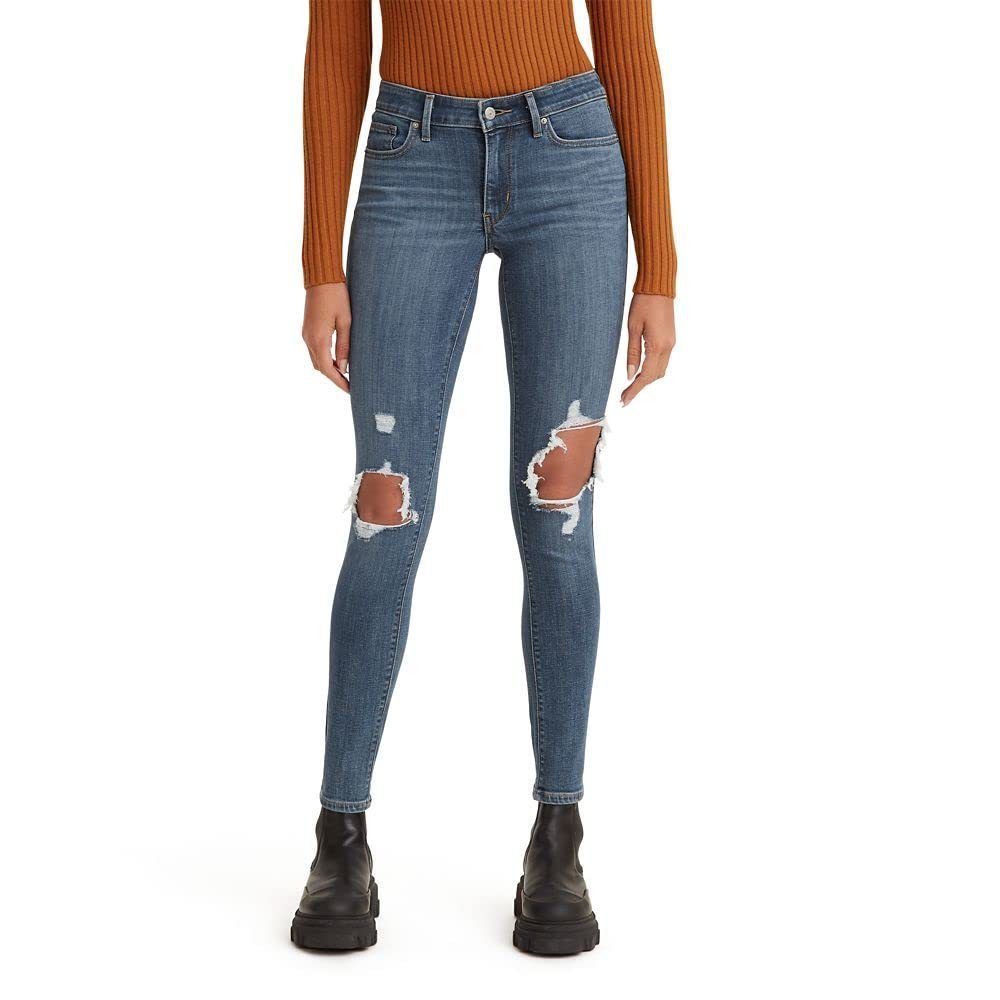 Levi's Womens Plus 711 Mid Rise Skinny Leg Jeans Lapis Decibel Size 24W NWT